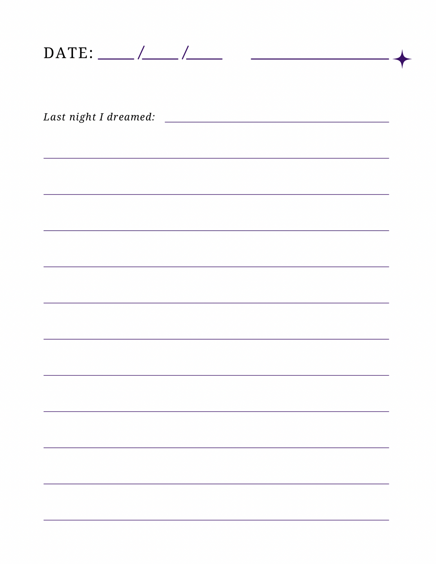 Pillow Thoughts Digital Dream Journal