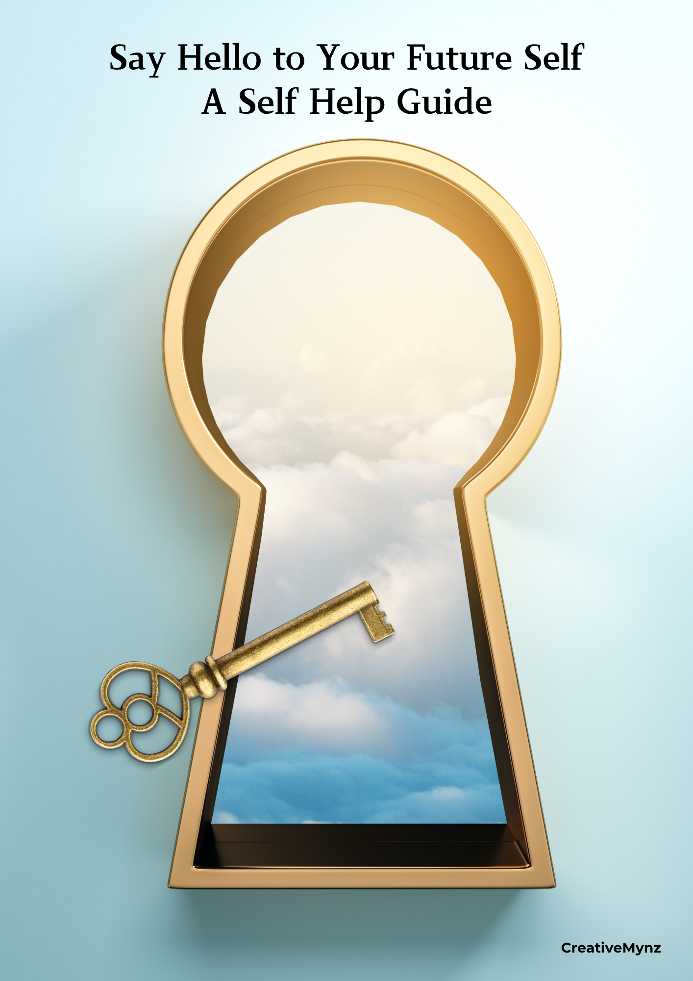 Self-help digital workbook displayed on a tablet, showing future self prompts, vision exercises, and clarity-building journaling pages. The background includes a candle, vision board elements, and peaceful tones symbolizing personal growth and direction.
