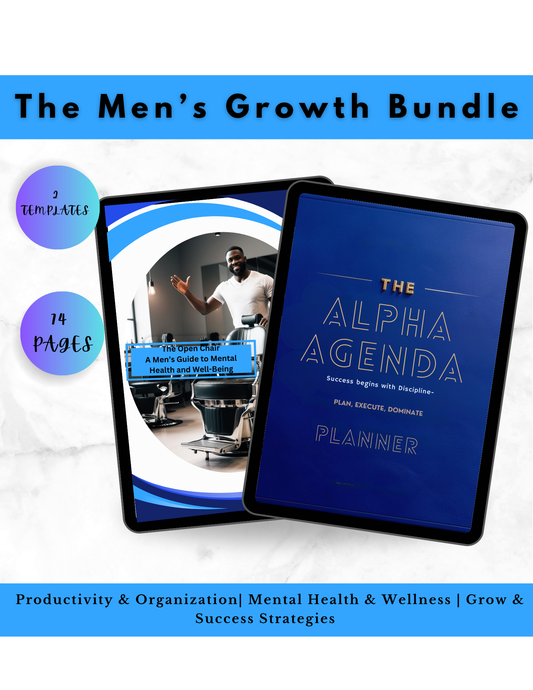 The Open Chair Workbook and The Alpha Agenda Planet - Dual digital bundle for healing, mindset, and productivity. 