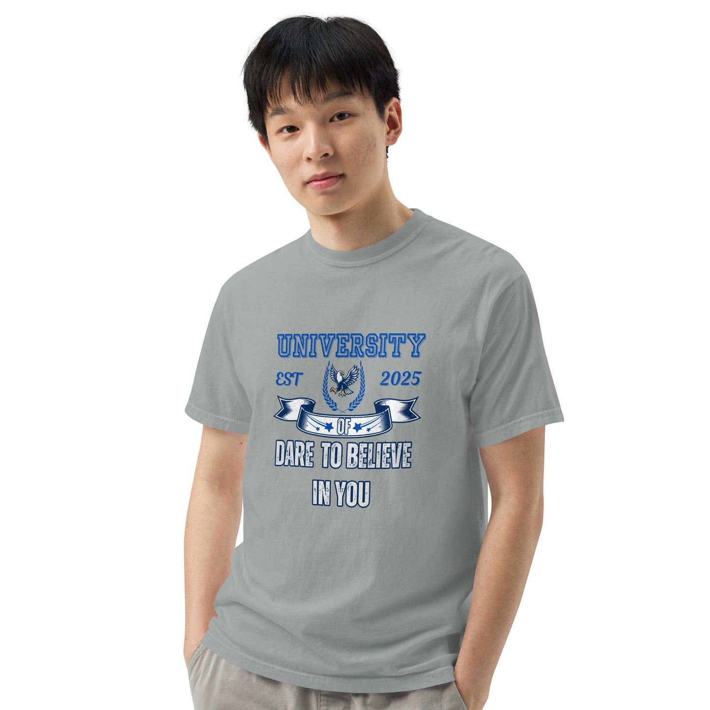 University of Dare to Believe in You - Empowerment Graphic Tee featuring a collegiate-inspired design and bold motivational message. 